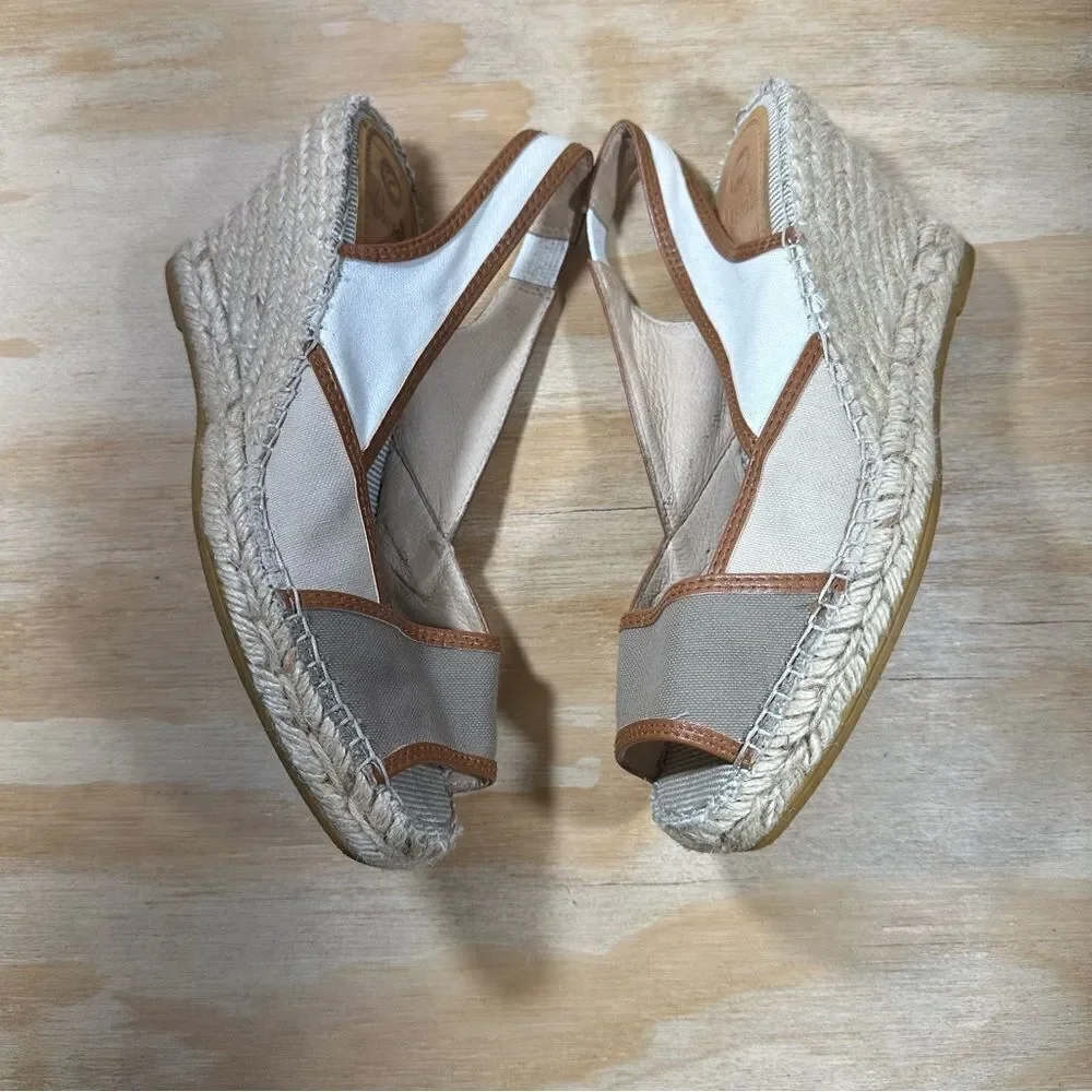 Vidoretta Tan and Brown Wedge Espadrilles Women’s Size 8